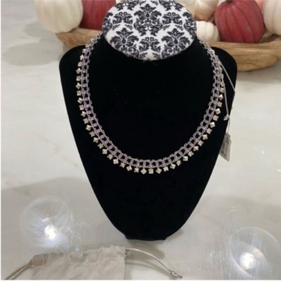 NWT Kendra Scott‎ square stud and lilac crystal necklace - Picture 1 of 8